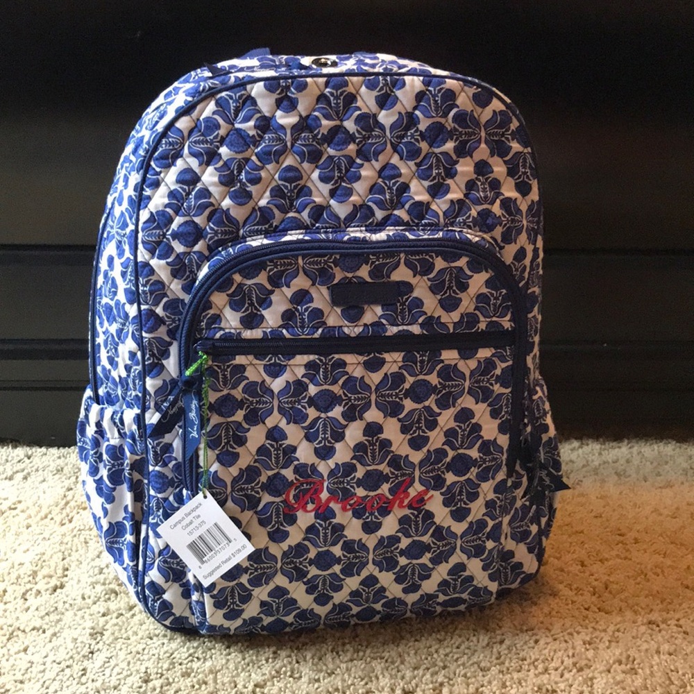 Vera Bradley Campus Backpack in Cobalt Tile